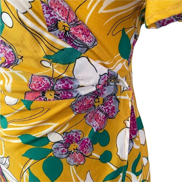No Longer Avail- Yellow Pink Floral Maxi Wrap Dress Anthropologie Free People - Picture 9 of 10